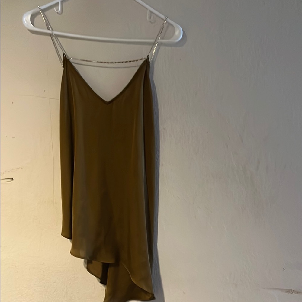 Zara Asymmetrical Olive Tank Top